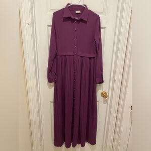 Burun Elegant Purple Maxi Dress EU 40